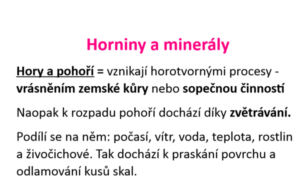 Horniny a minerály